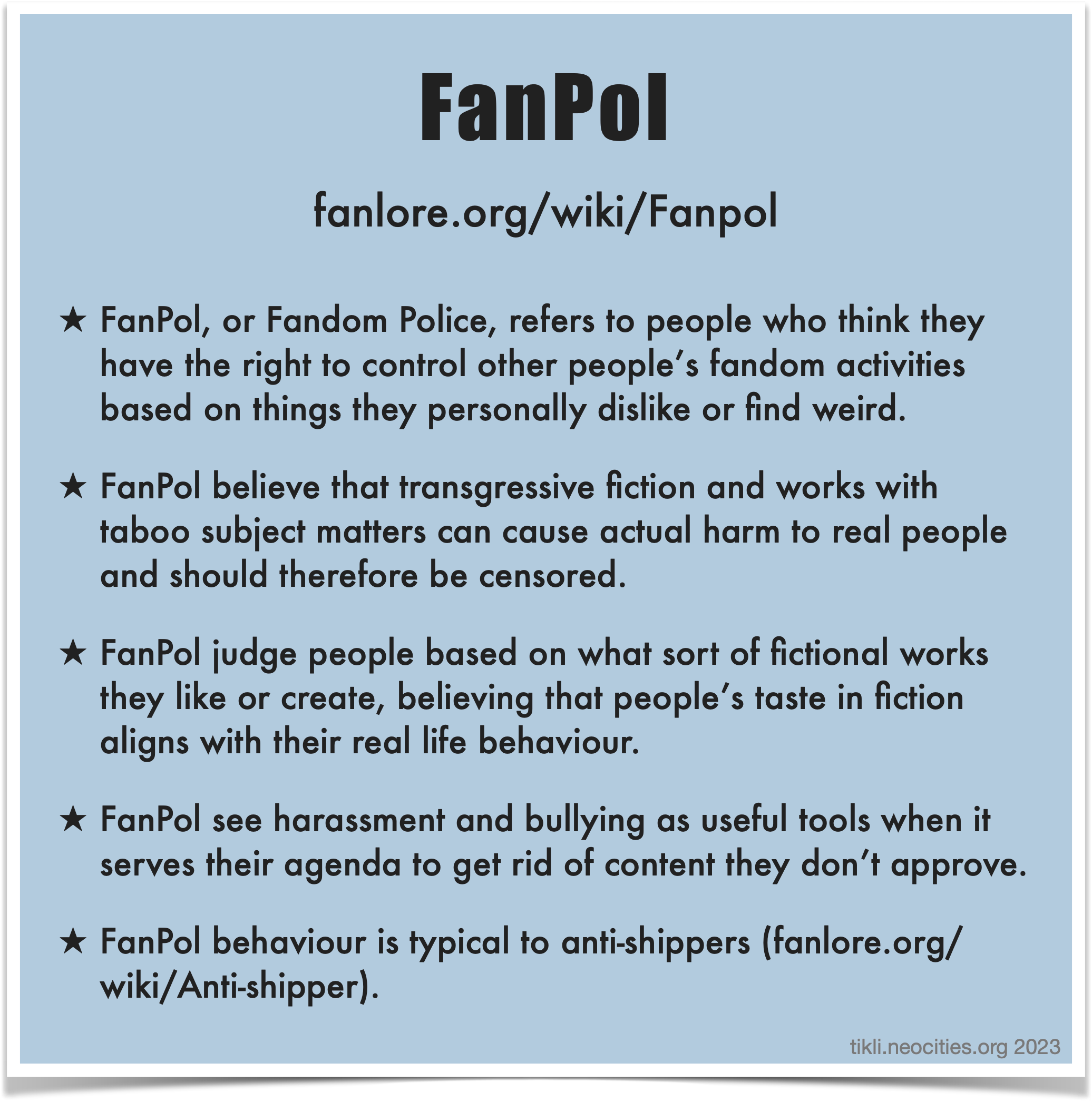 An infographic that looks like a greyish-blue sticky note, containing the description of FanPol that precedes the image.